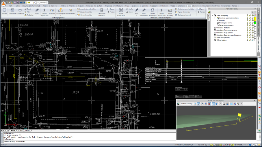 ArCADia-INSTALACJE GAZOWE ZEWNTRZNE - lic. roczna | INTERsoft program CAD